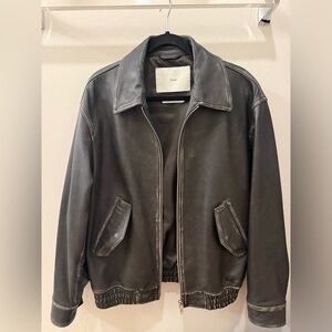 DUNST unisex brushed Italian Black Leather Jacket